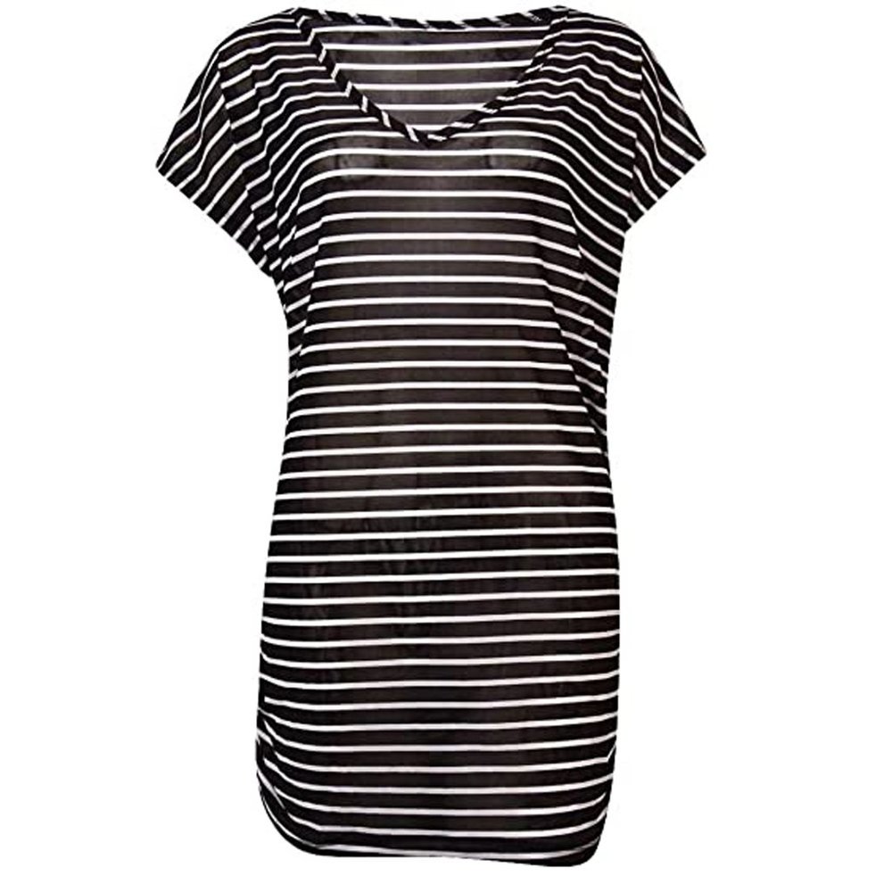 NWT Anne Cole Striped Mesh Bathing Suit Cover Up